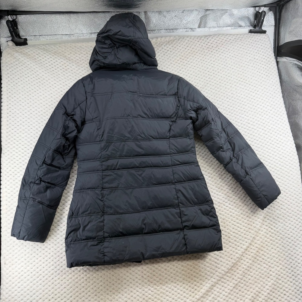 Lands' End Puffer Jacket Women XS Black Hooded Down Fill Quilted Parka Coat - Picture 11 of 11